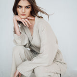 ROSE pants and shirt set natural - MOO Linen Shop