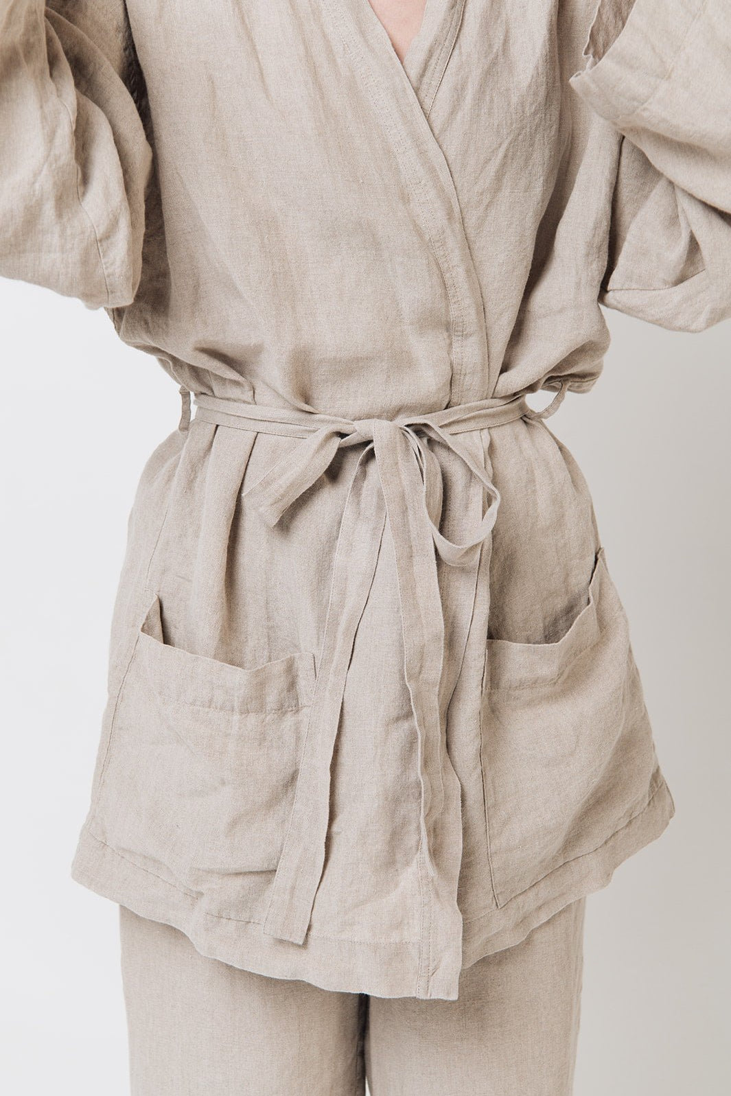 ROSE pants and shirt set natural - MOO Linen Shop