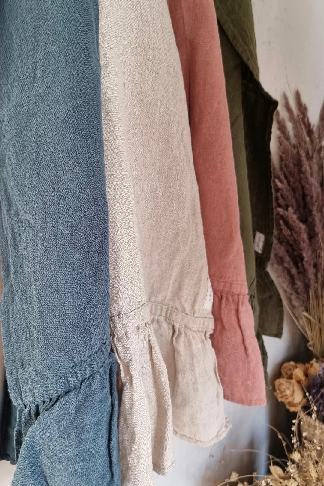 Ruffle linen TOWEL natural - MOO Linen Shop