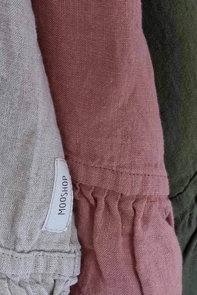 Ruffle linen TOWEL natural - MOO Linen Shop
