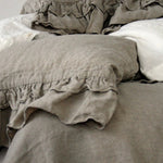 RUSTIC style duvet cover set charcoal - MOO Linen Shop
