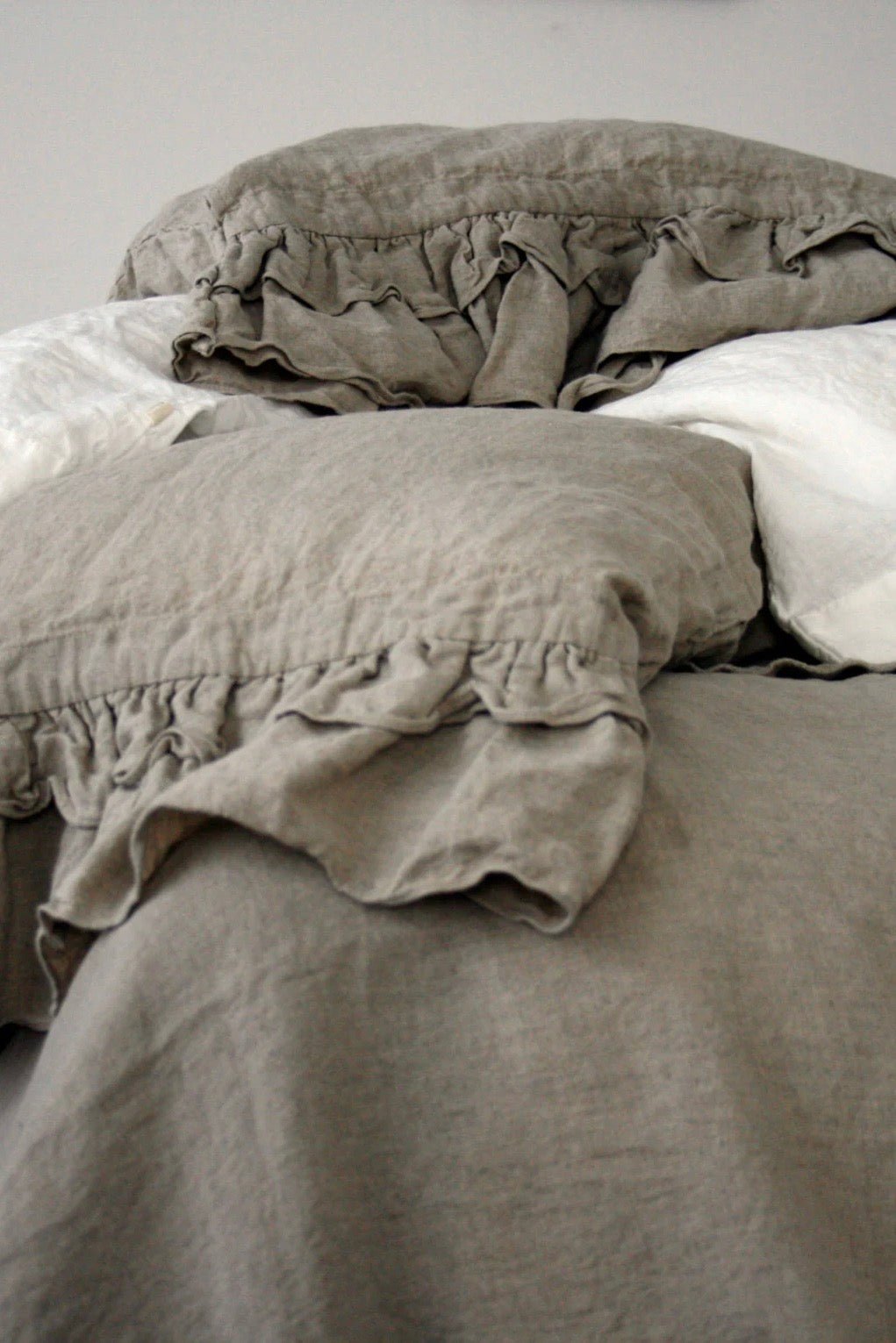 RUSTIC style duvet cover set charcoal - MOO Linen Shop