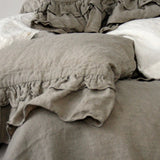 RUSTIC style duvet cover set charcoal - MOO Linen Shop