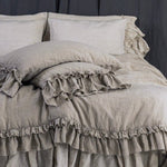 RUSTIC style duvet cover set charcoal - MOO Linen Shop