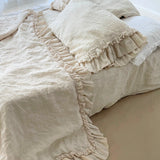 RUSTIC upper sheet BEDCOVER white - MOO Linen Shop