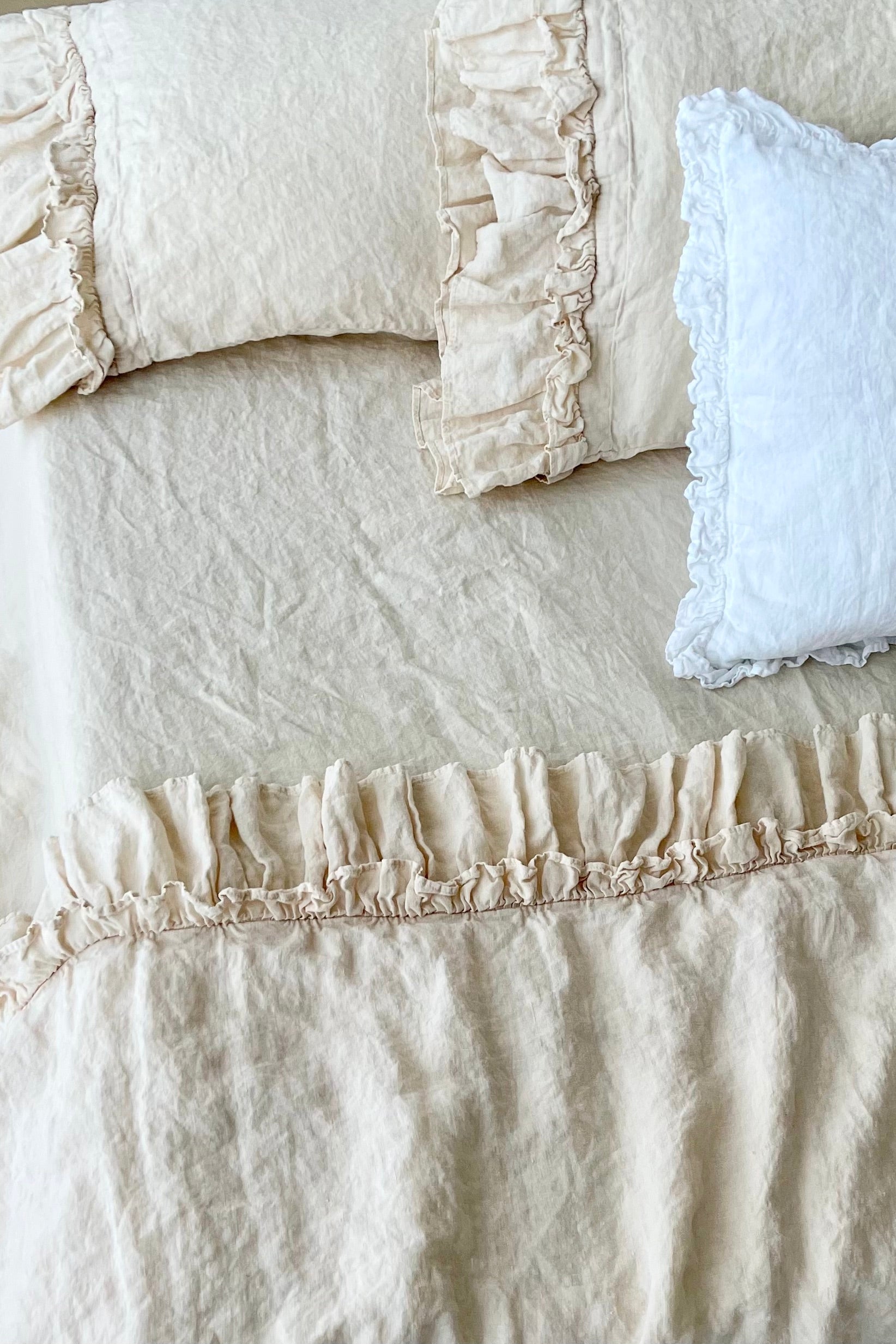 RUSTIC upper sheet BEDCOVER white - MOO Linen Shop