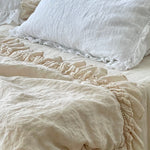 RUSTIC upper sheet BEDCOVER white - MOO Linen Shop