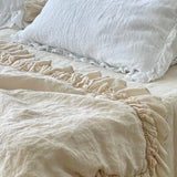 RUSTIC upper sheet BEDCOVER white - MOO Linen Shop