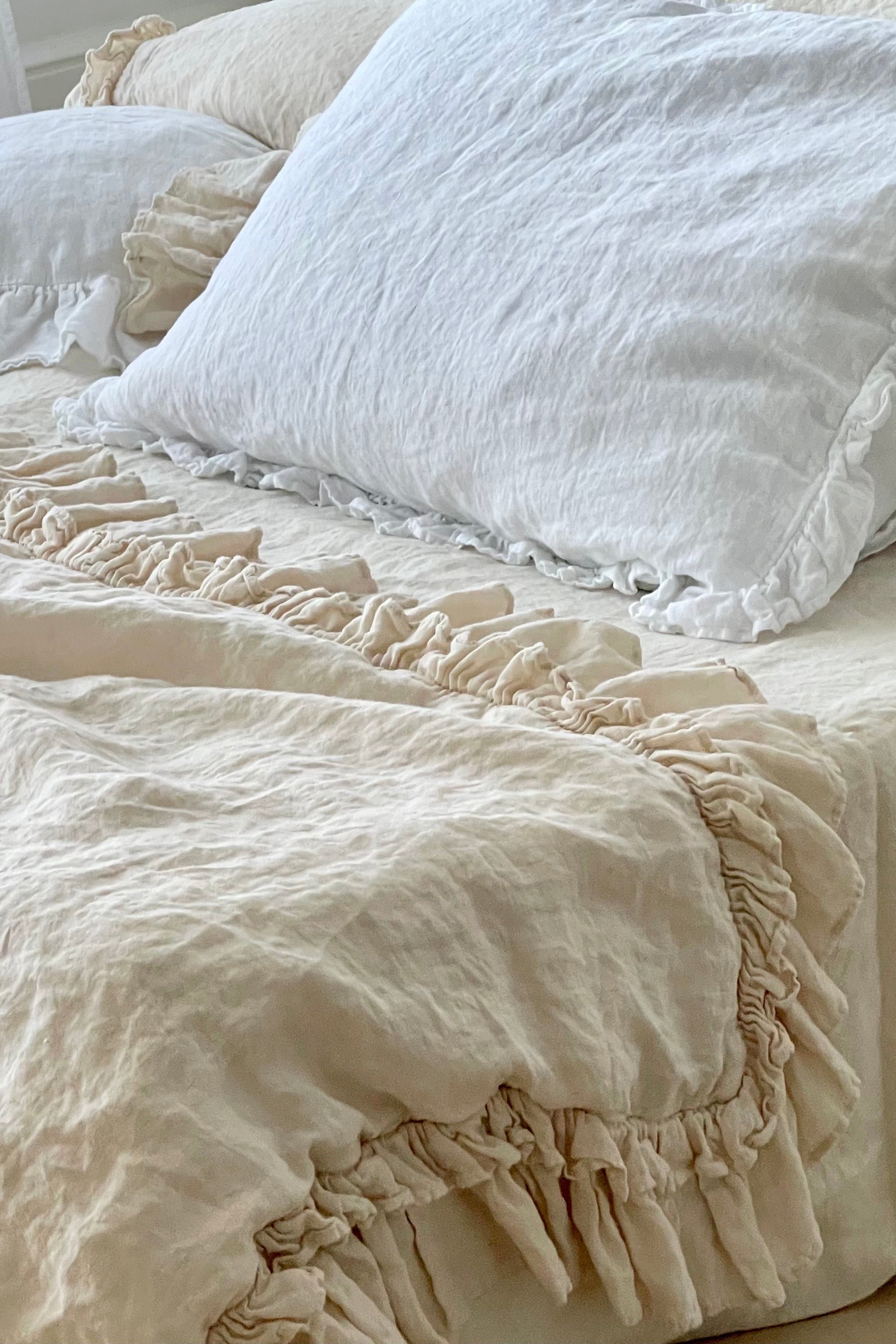 RUSTIC upper sheet BEDCOVER white - MOO Linen Shop