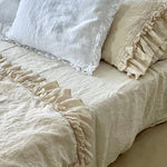 RUSTIC upper sheet BEDCOVER white - MOO Linen Shop