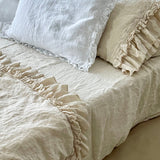 RUSTIC upper sheet BEDCOVER white - MOO Linen Shop