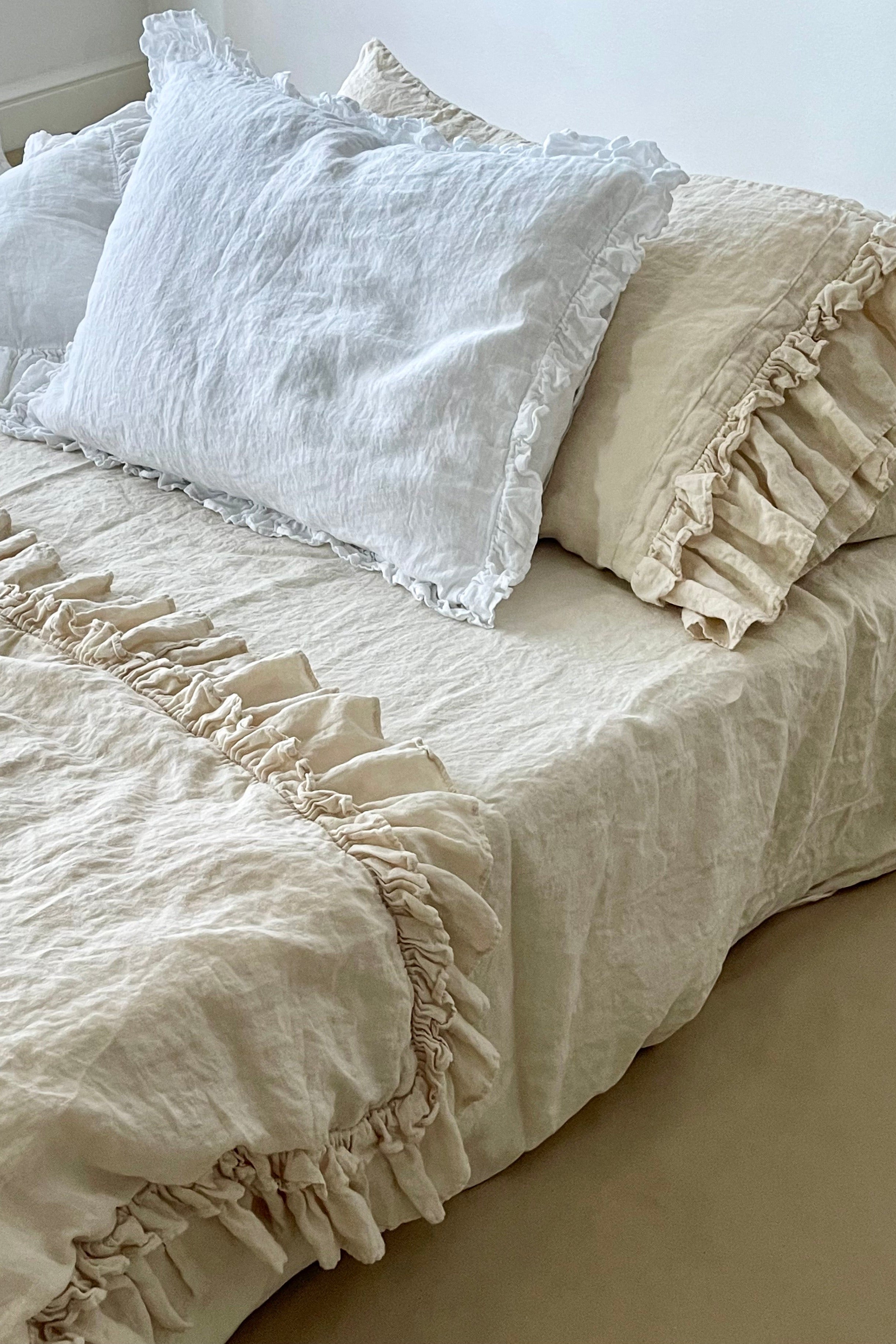 RUSTIC upper sheet BEDCOVER white - MOO Linen Shop