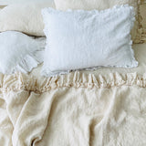 RUSTIC upper sheet BEDCOVER white - MOO Linen Shop