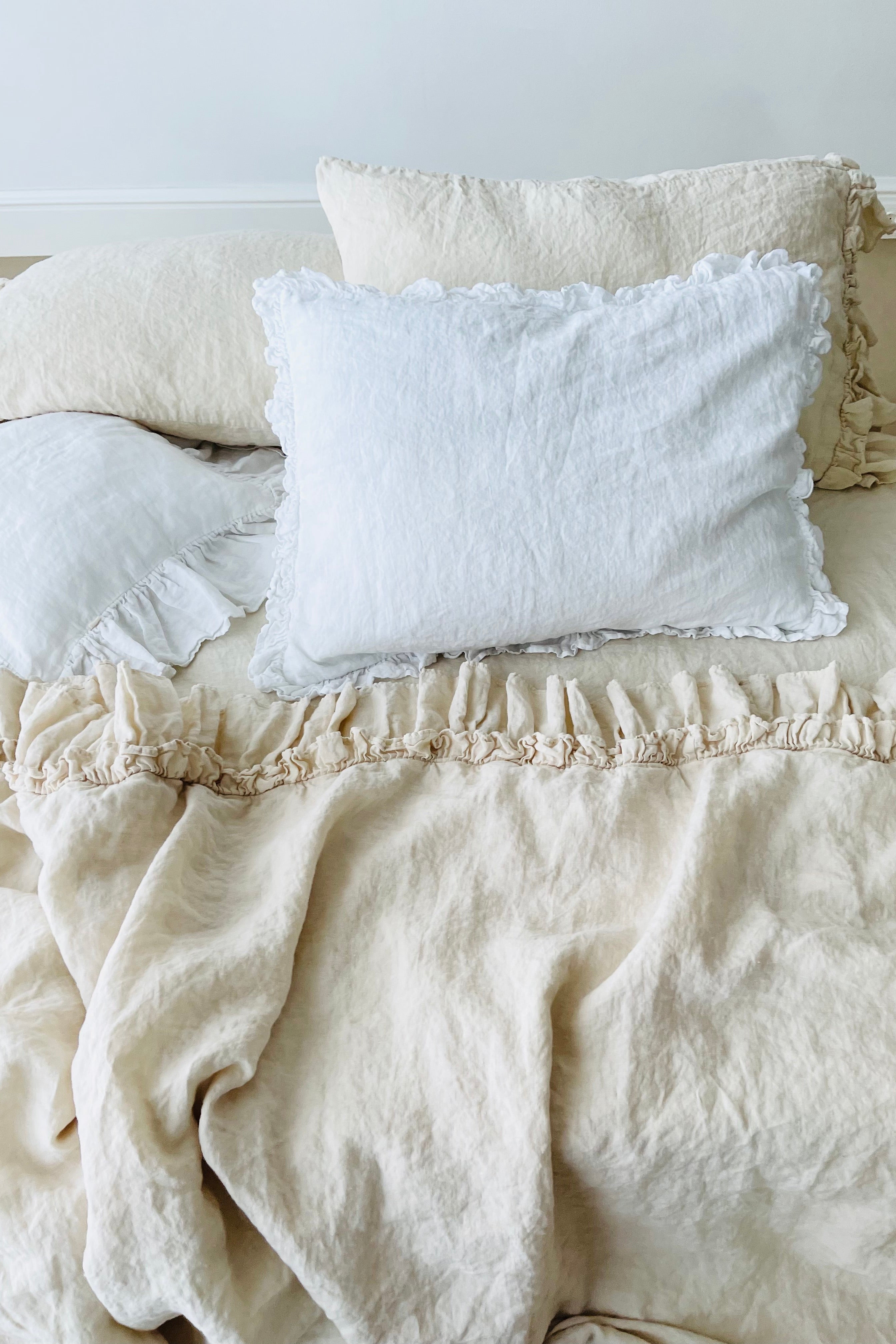 RUSTIC upper sheet BEDCOVER white - MOO Linen Shop