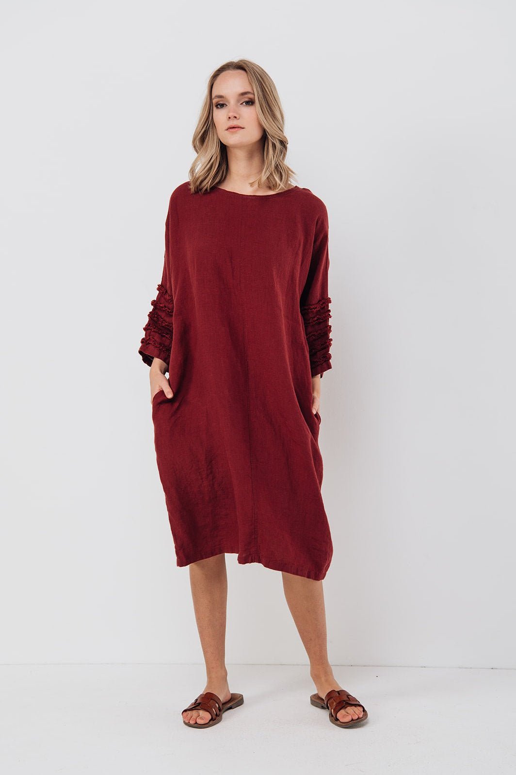 SALE 50% OFF BARCELONA dress blue ice M - MOO Linen Shop