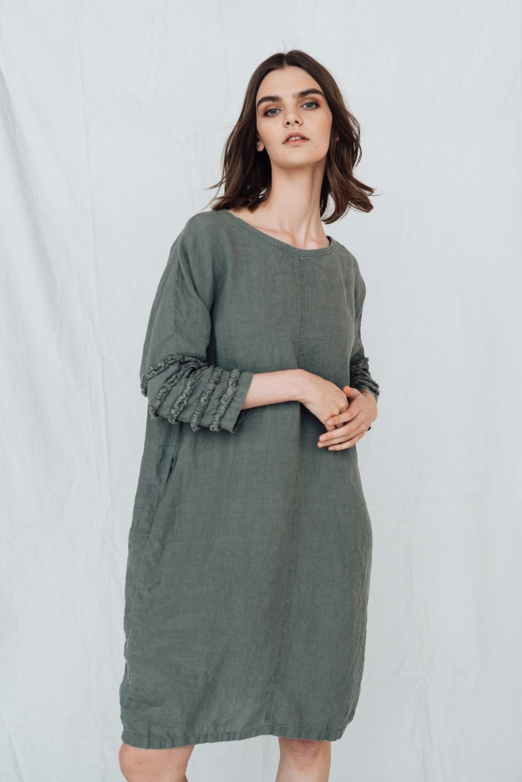 SALE 50% OFF BARCELONA dress blue ice M - MOO Linen Shop