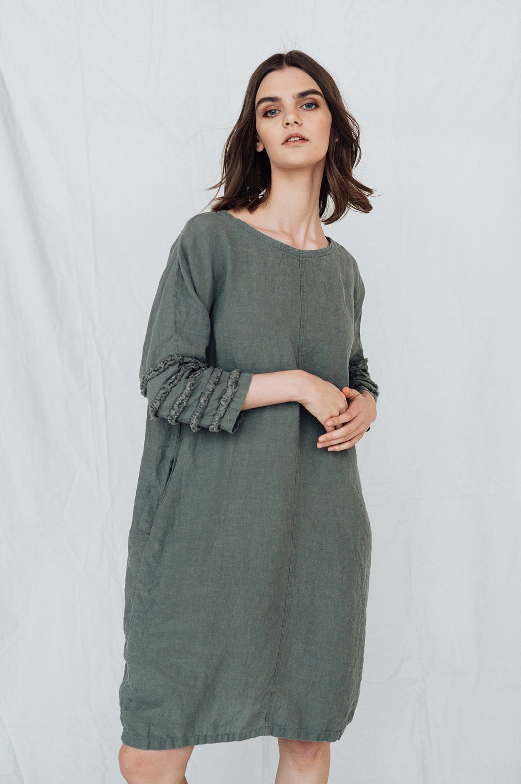 SALE 50% OFF BARCELONA dress blue ice M - MOO Linen Shop