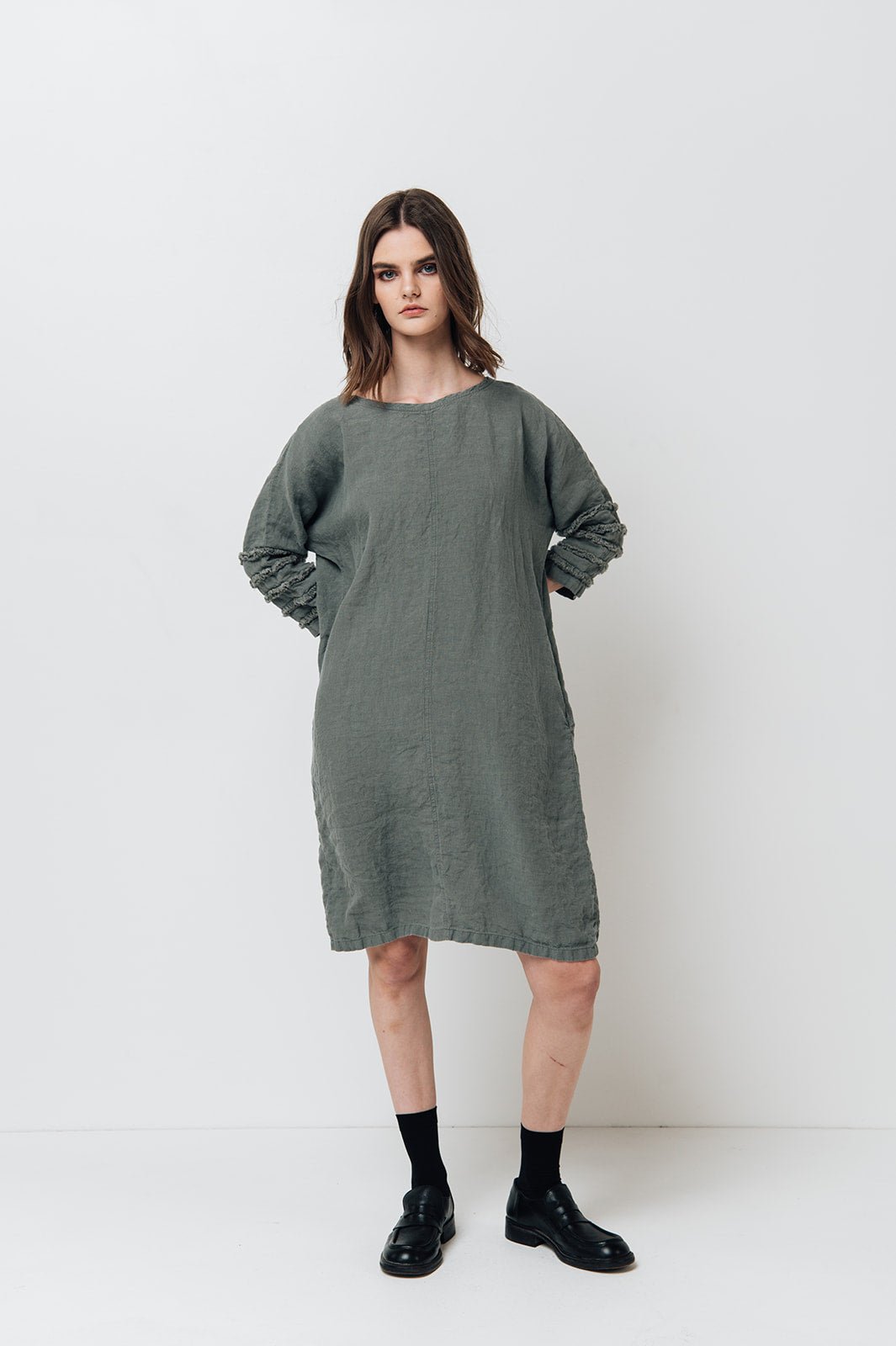 SALE 50% OFF BARCELONA dress blue ice M - MOO Linen Shop