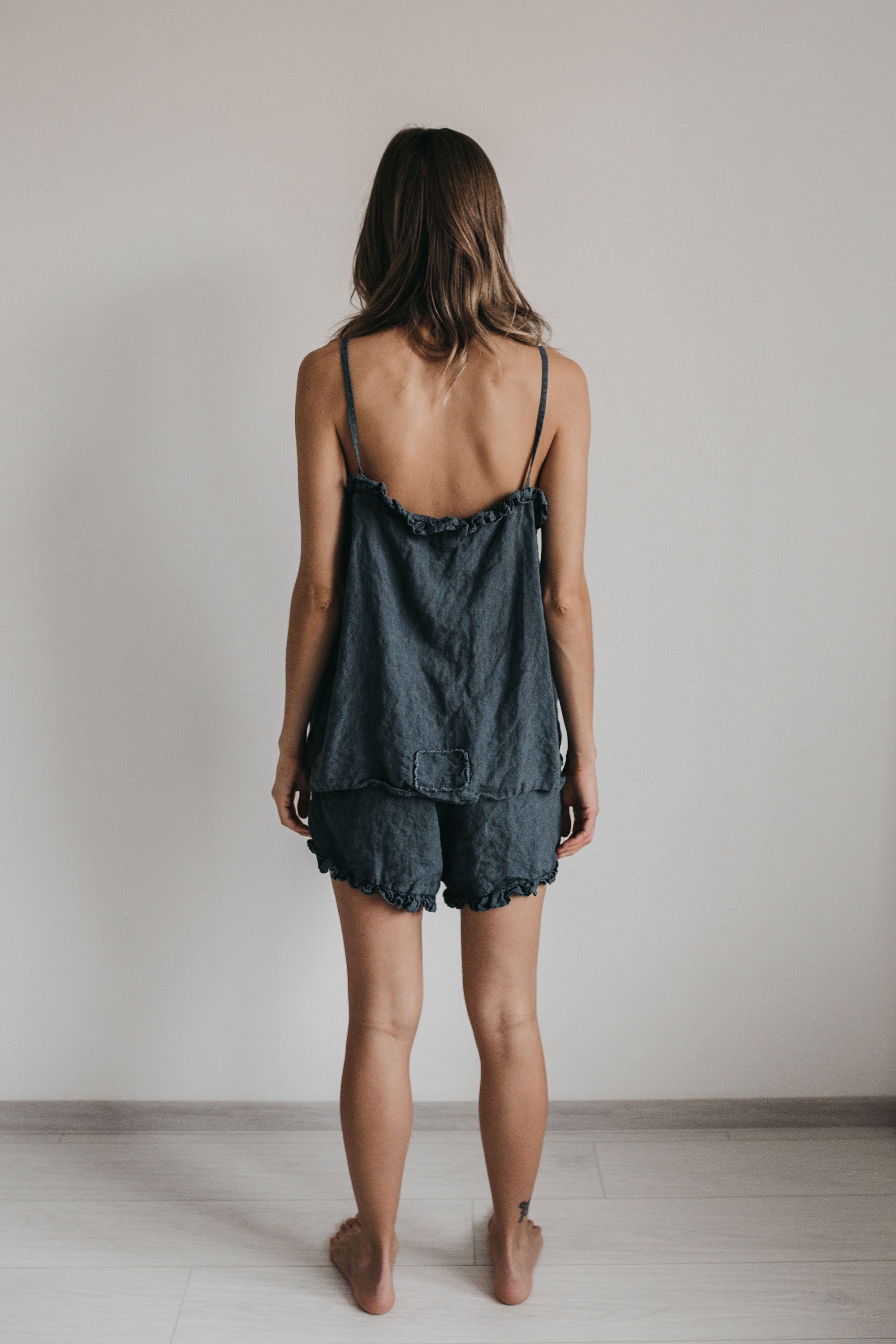 SALE 50% OFF JULLIETTE pajama set ocean green S - MOO Linen Shop