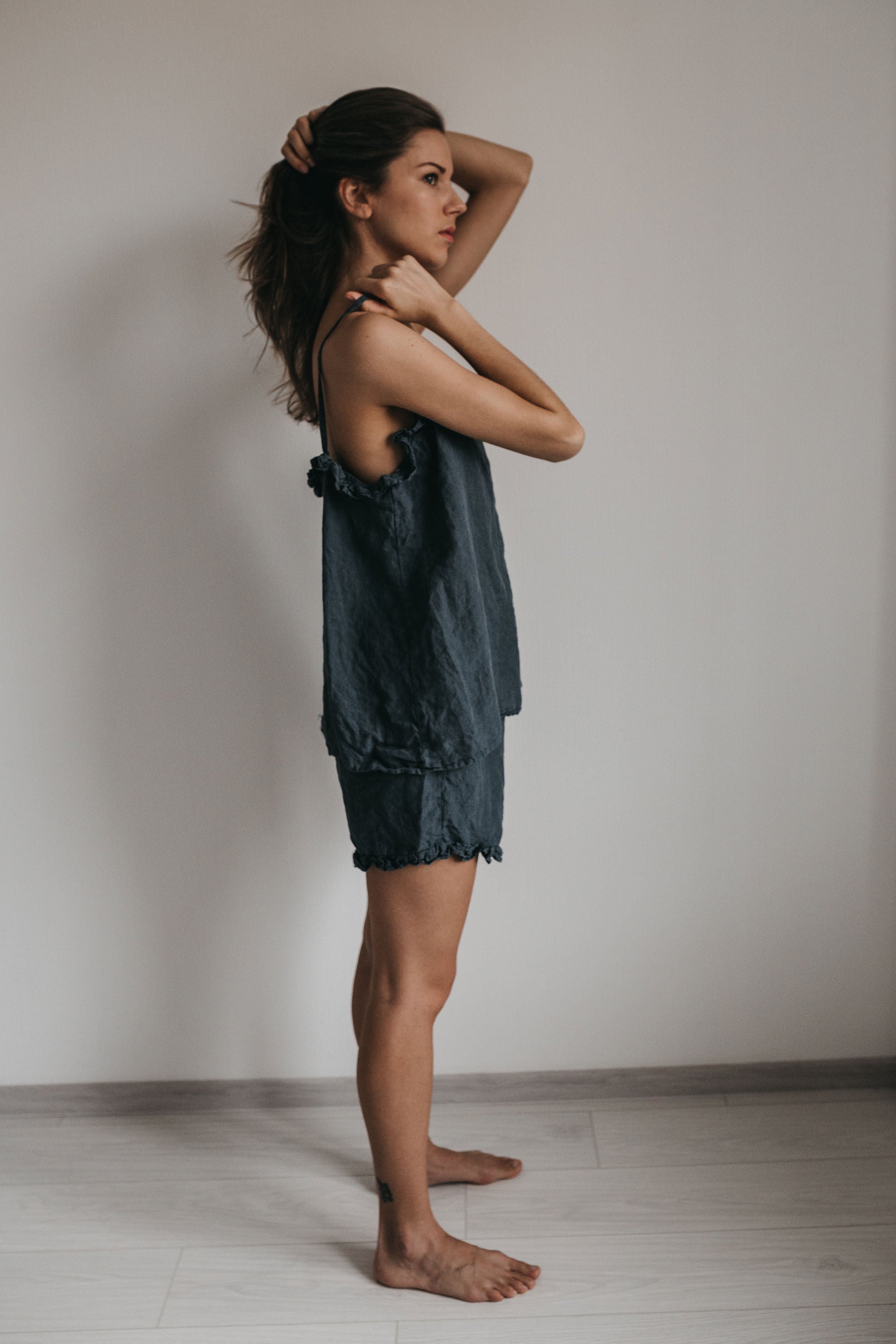 SALE 50% OFF JULLIETTE pajama set ocean green S - MOO Linen Shop