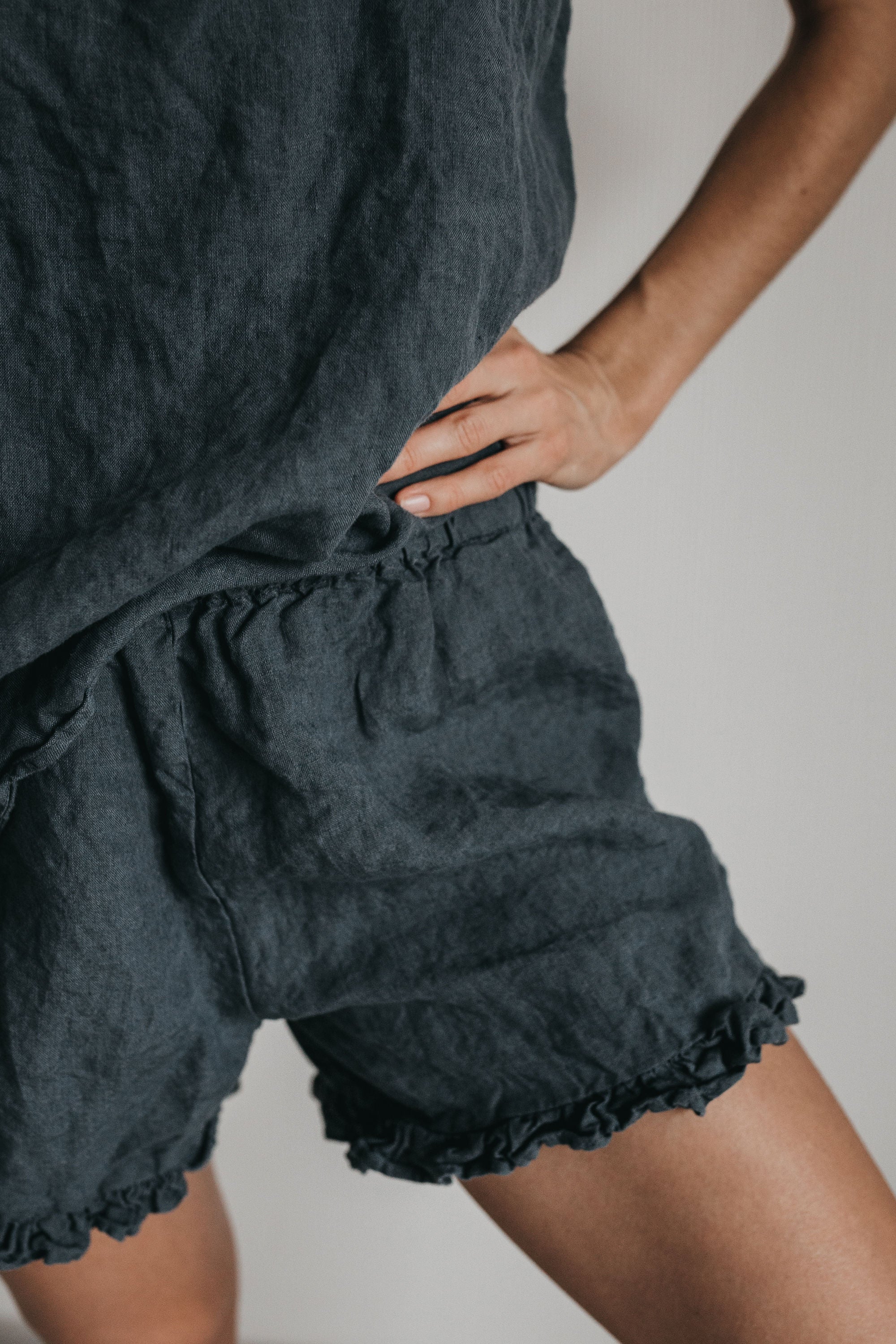 SALE 50% OFF JULLIETTE pajama set ocean green S - MOO Linen Shop