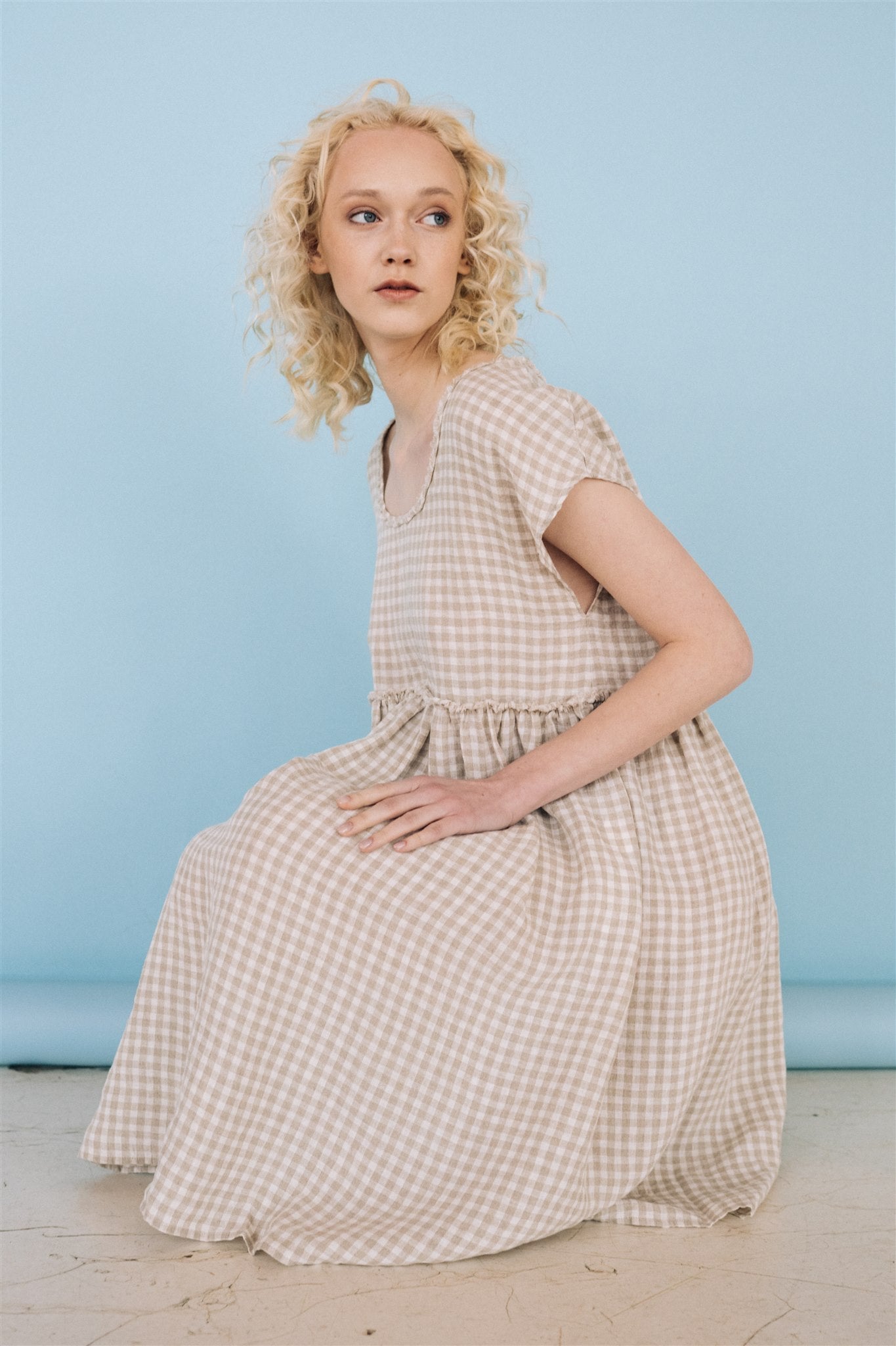 SALE 50% OFF LOLA dress powder pink M - MOO Linen Shop