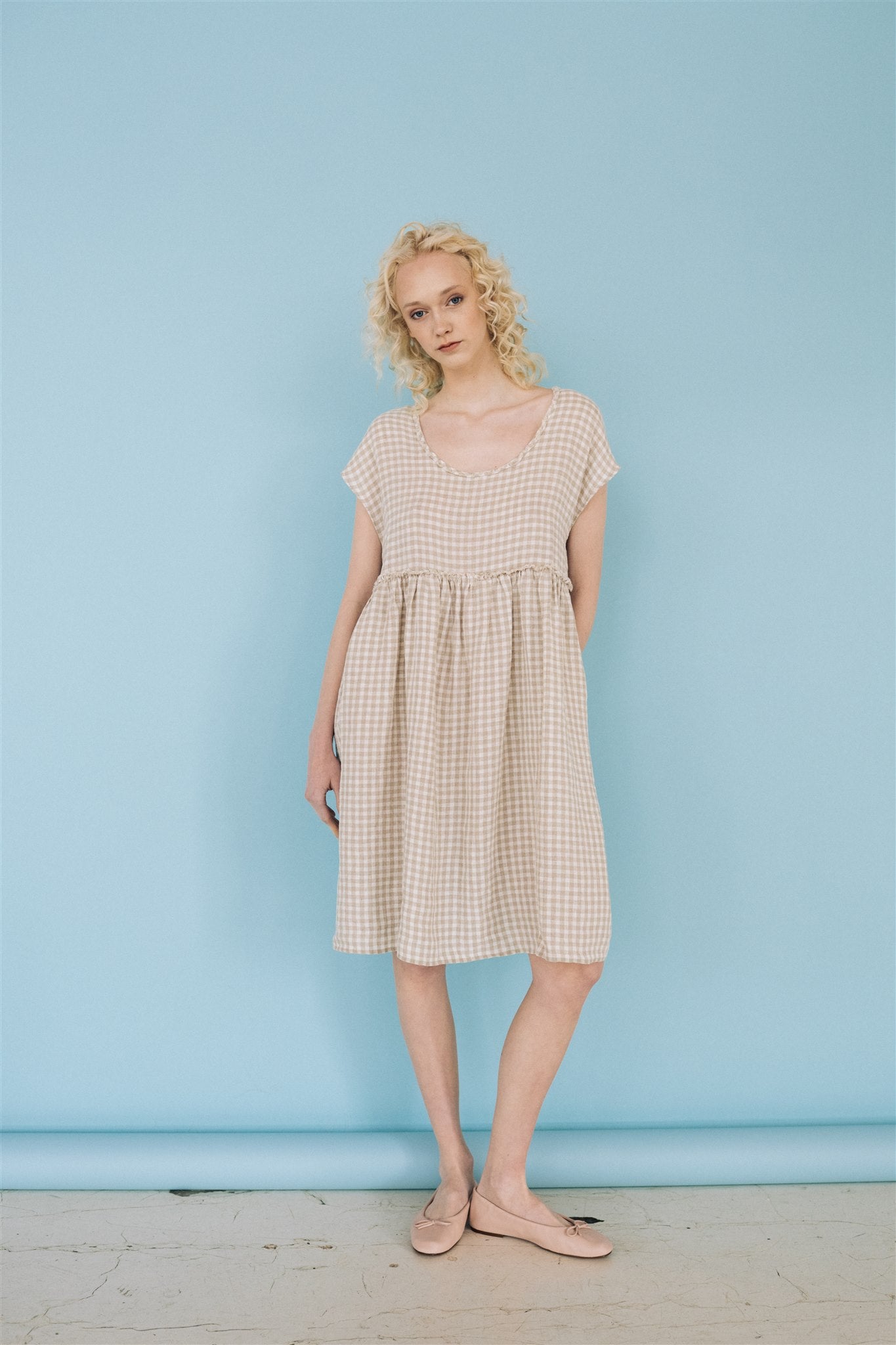 SALE 50% OFF LOLA dress powder pink M - MOO Linen Shop