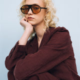 SANDER tailored pants and linen blazer ebony brown - MOO Linen Shop