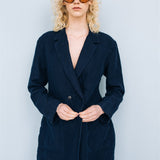 SANDER tailored pants and linen blazer dark blue - MOO Linen Shop