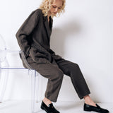 SANDER tailored pants and linen blazer antracite - MOO Linen Shop