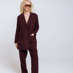 SANDER tailored pants and linen blazer ebony brown - MOO Linen Shop