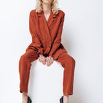 SANDER tailored pants and linen blazer caramel - MOO Linen Shop