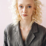 SANDER tailored pants and linen blazer antracite - MOO Linen Shop