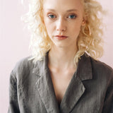 SANDER tailored pants and linen blazer antracite - MOO Linen Shop