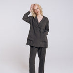SANDER tailored pants and linen blazer antracite - MOO Linen Shop
