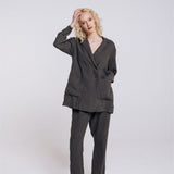 SANDER tailored pants and linen blazer antracite - MOO Linen Shop