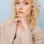 SANDER tailored pants and linen blazer beige - MOO Linen Shop