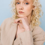 SANDER tailored pants and linen blazer beige - MOO Linen Shop