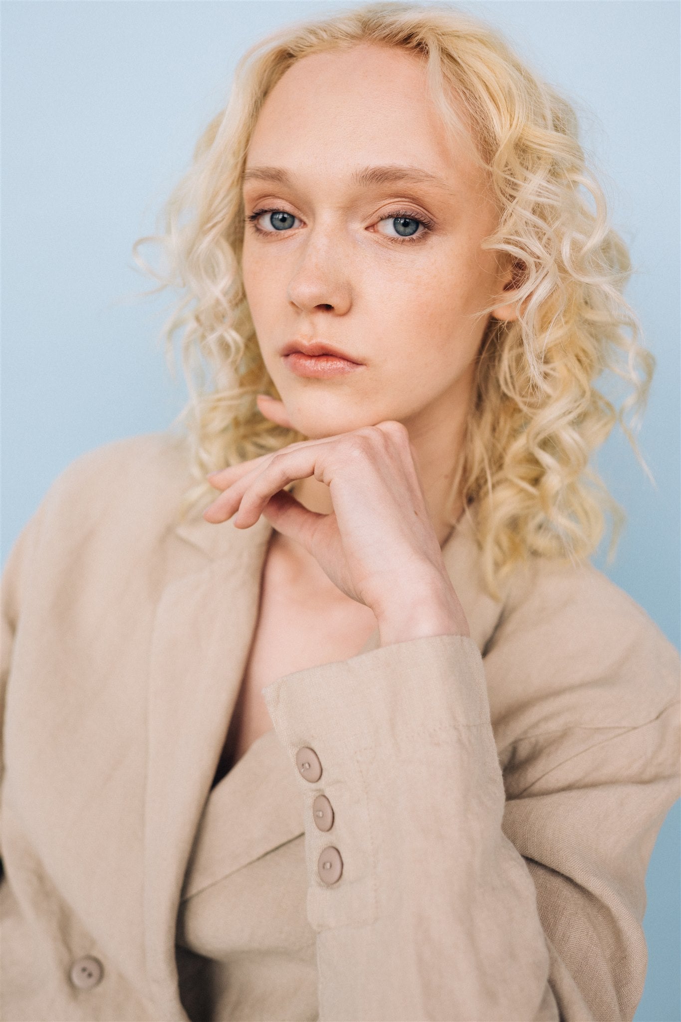 SANDER tailored pants and linen blazer beige - MOO Linen Shop