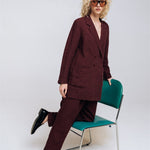 SANDER tailored pants and linen blazer ebony brown - MOO Linen Shop