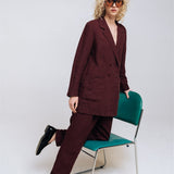 SANDER tailored pants and linen blazer ebony brown - MOO Linen Shop