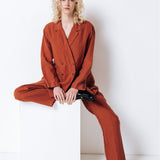 SANDER tailored pants and linen blazer caramel - MOO Linen Shop