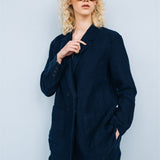 SANDER tailored pants and linen blazer dark blue - MOO Linen Shop