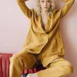 SANDER tailored pants and linen blazer mustard - MOO Linen Shop
