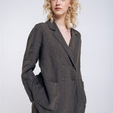 SANDER tailored pants and linen blazer antracite - MOO Linen Shop