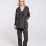 SANDER tailored pants and linen blazer antracite - MOO Linen Shop