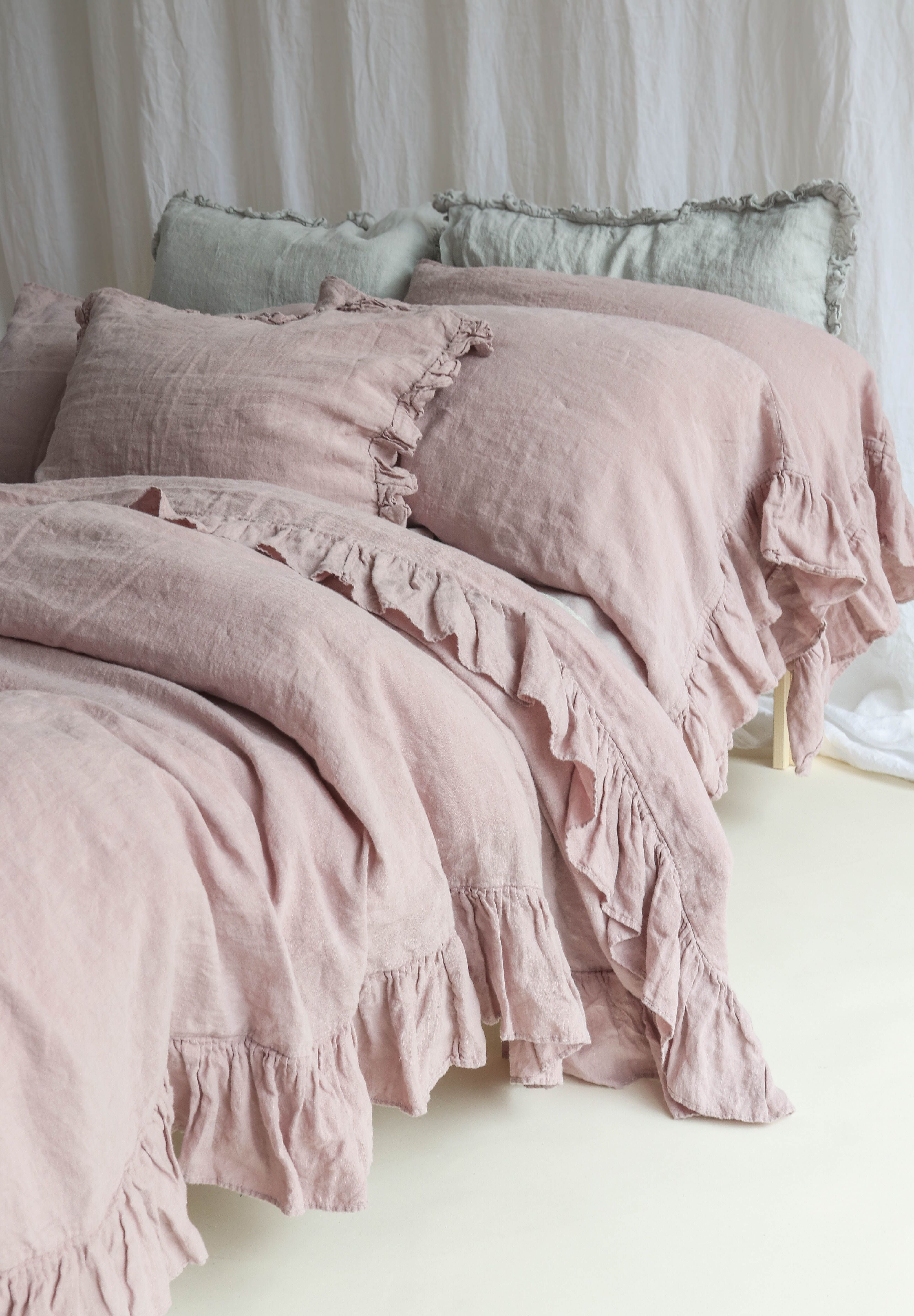 SHABBY CHIC duvet cover set white - MOO Linen Shop