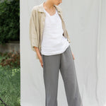 SHADE linen pants grey - MOO Linen Shop