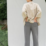 SHADE linen pants grey - MOO Linen Shop
