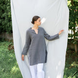 SHADE linen tunic shirt moss green - MOO Linen Shop